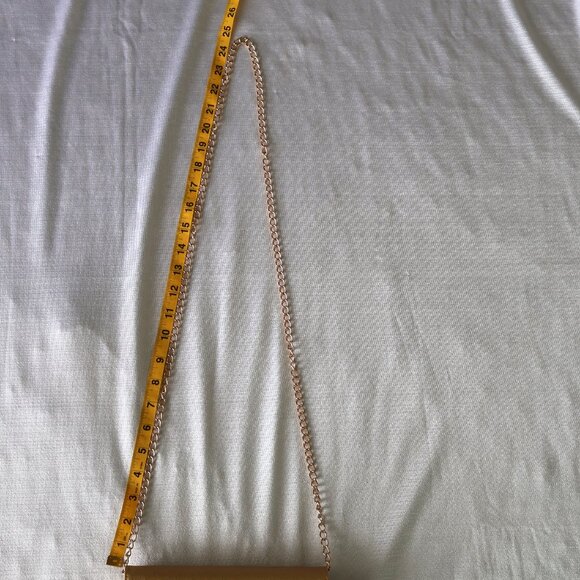 Faux Leather Bifold Cross Body Clutch Wallet - Gold - Picture 9 of 11